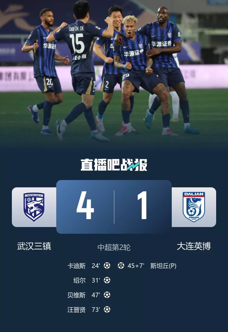 三镇主场四球击溃英博 斯坦丘点射难救旧主