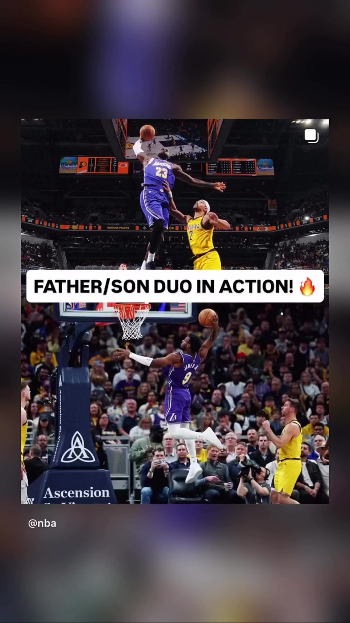 詹姆斯布朗尼同场扣篮 湖人客场力克步行者