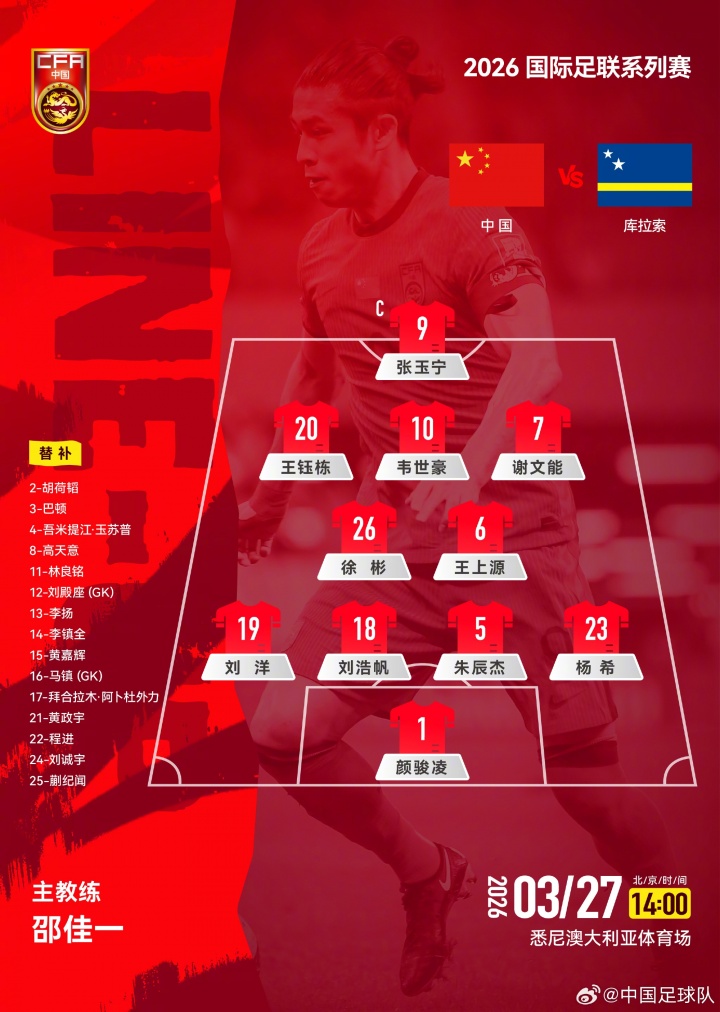 国足新帅首秀战世界杯新军 徐彬杨希迎成年队处子战