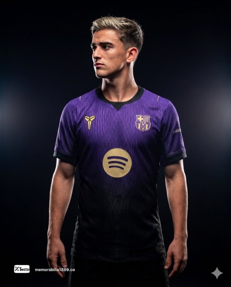 巴萨下赛季客场球衣谍照流出 延续科比元素致敬湖人紫金