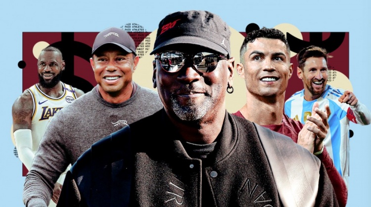 乔丹45亿断层领跑生涯收入榜 詹皇20亿压奥胖 科比第五库里第六