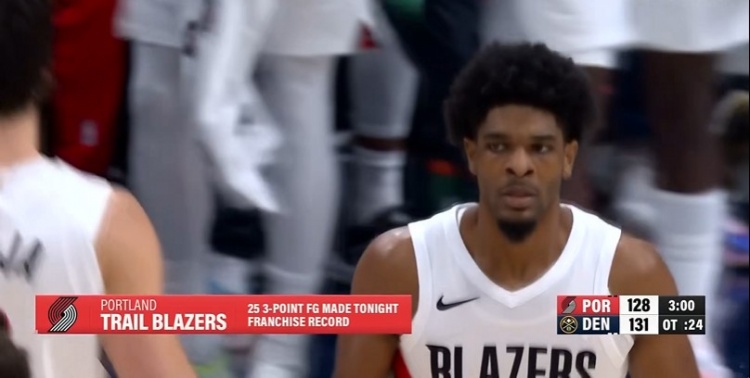 开拓者单场25记三分创队史纪录 亨德森关键远射锁定新高