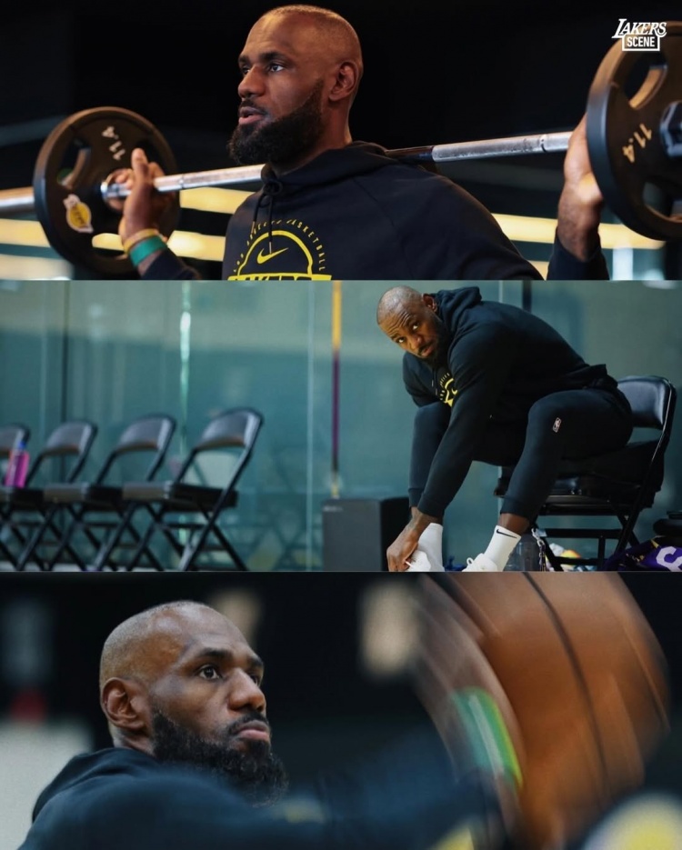 湖人全队封闭训练 詹姆斯八村塁专注备战G1