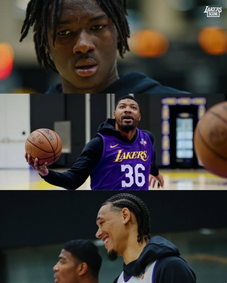 湖人全队封闭训练 詹姆斯八村塁专注备战G1