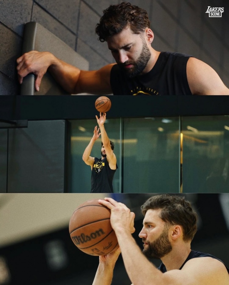 湖人全队封闭训练 詹姆斯八村塁专注备战G1