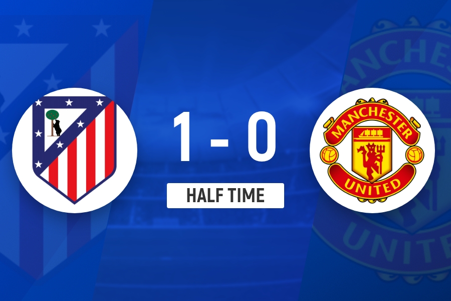 奥尔蒂斯头球破门 马竞半场1-0领先曼联