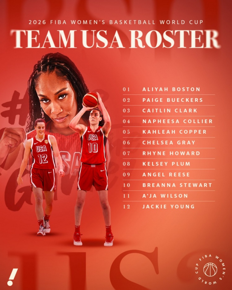 阿贾·威尔逊/克拉克/佩奇领衔 美国女篮公布世界杯12人名单