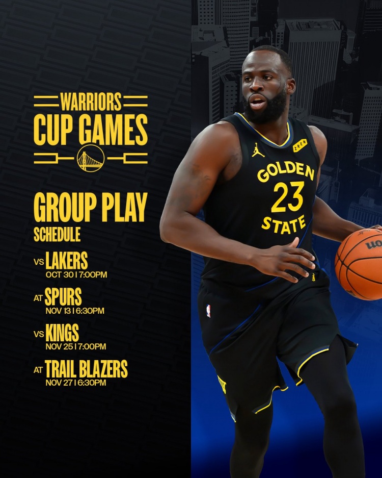 NBA杯分组赛程公布 勇士首战主场对湖人
