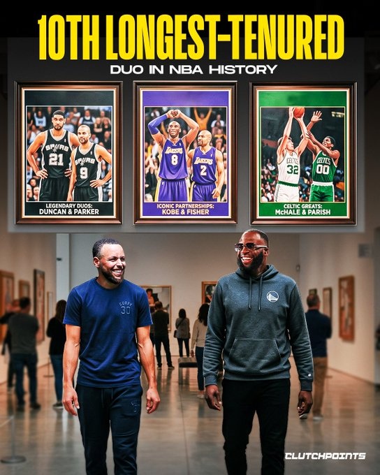 库里追梦947场同场 升至NBA历史双人组第10位