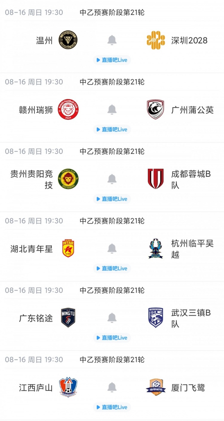 中乙综述：北区争冠组全部出炉！泰山B队 山西 大连可为 海港B队