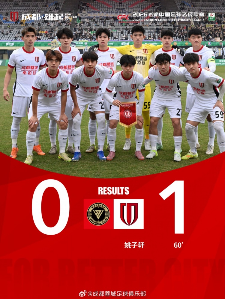 蓉城希拉谷客场一球小胜温州 姚子轩反击制胜戴文豪伤退